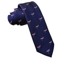 Navy Blue Flamingo Skinny tie