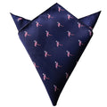 Navy Blue Flamingo Pocket Square