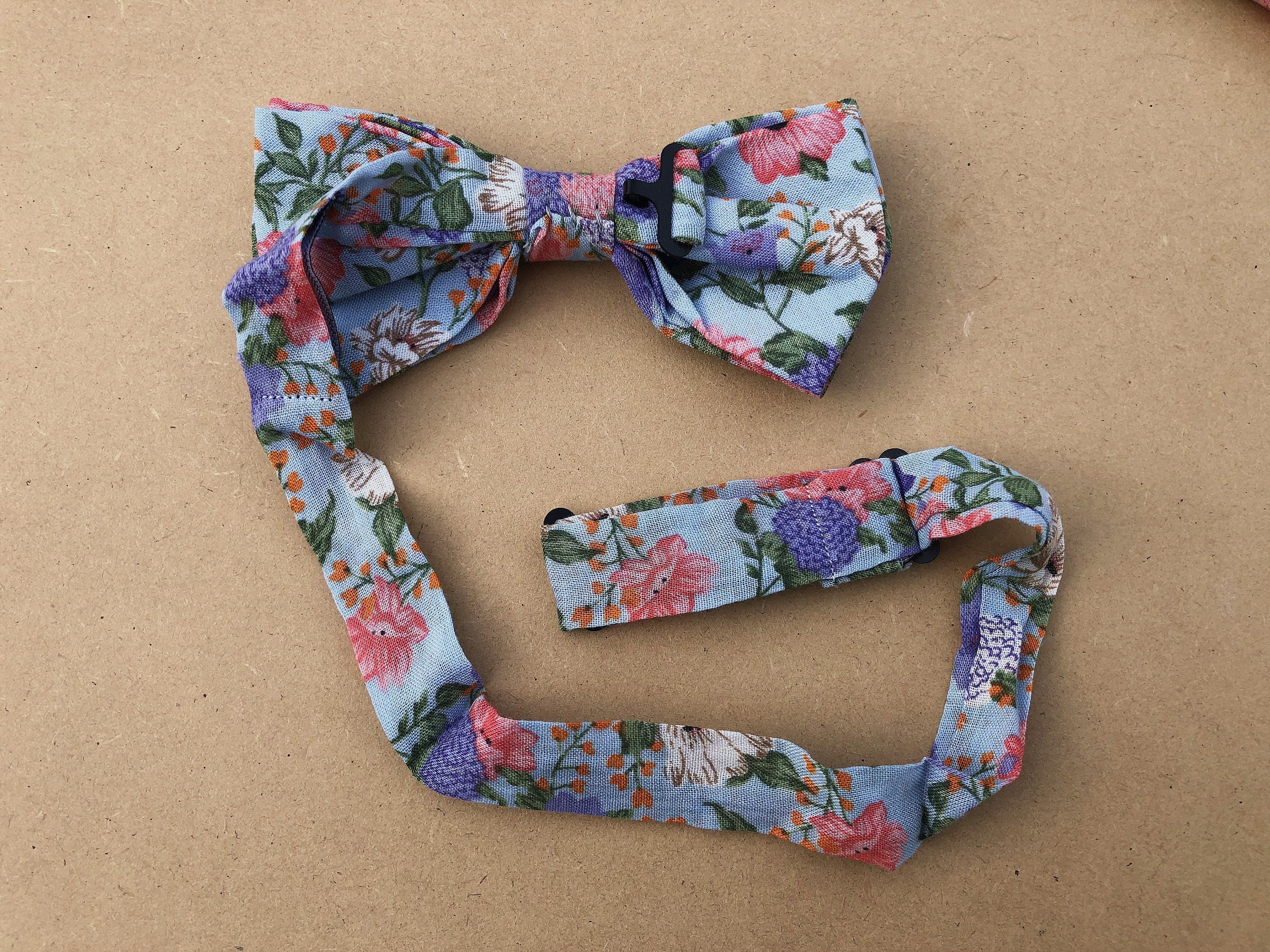 Pink Lavender Floral Pre-tied Bow Tie