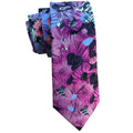 Purple Pink Floral Skinny Tie