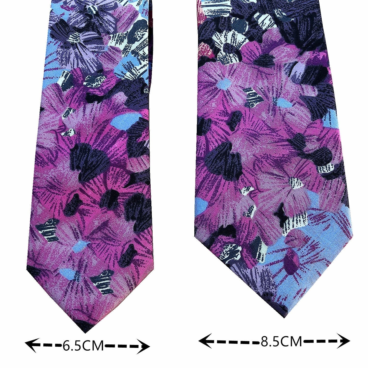 Purple Pink Floral Skinny Tie