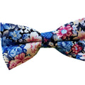 Blue Rose Floral Pre-tied Bow Tie