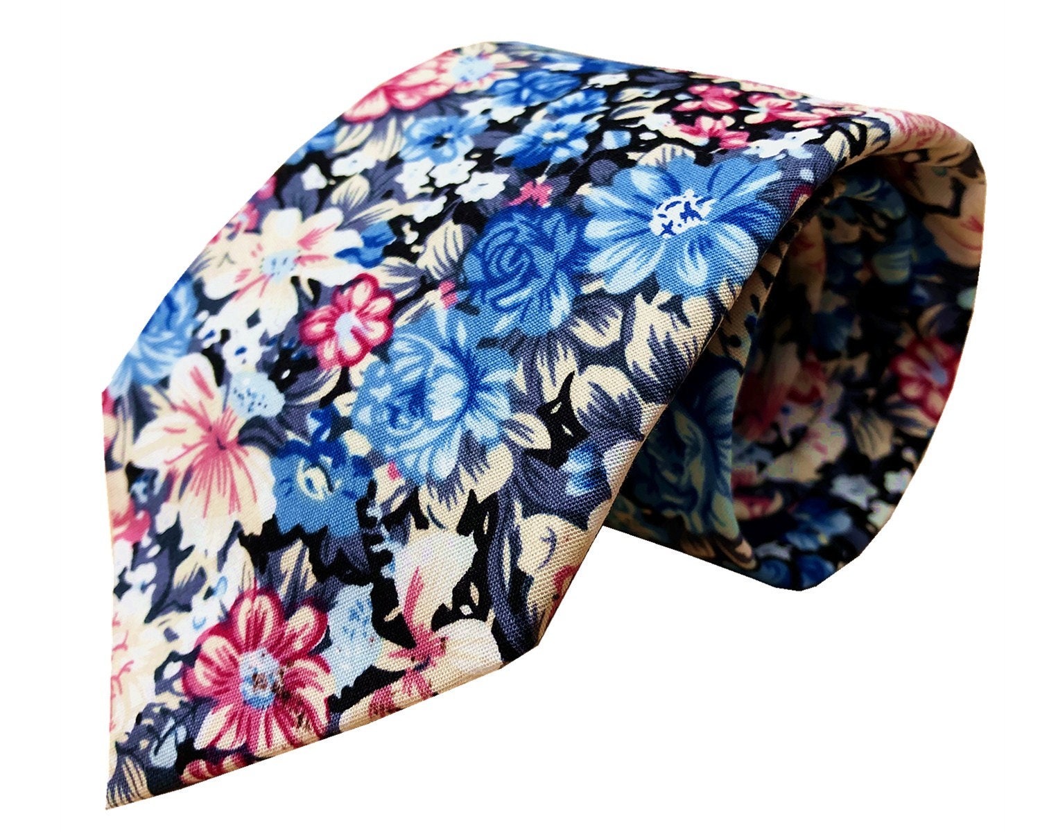 Blue Rose Floral Necktie