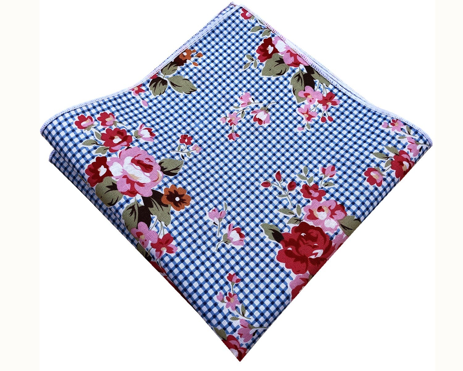 Gingham Checkered Cotton Pocket Square