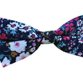 Navy Hot Pink Green Floral Pre-tied Bow Tie