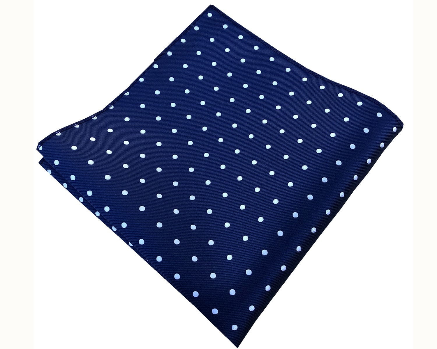 Midnight Blue with White Polka Dots Pocket Square