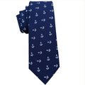 Navy Anchor Skinny Tie
