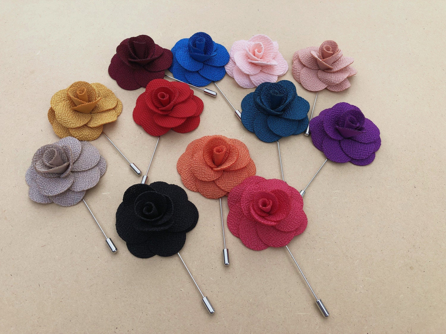 Blush Pink Rose Flower Lapel Pin