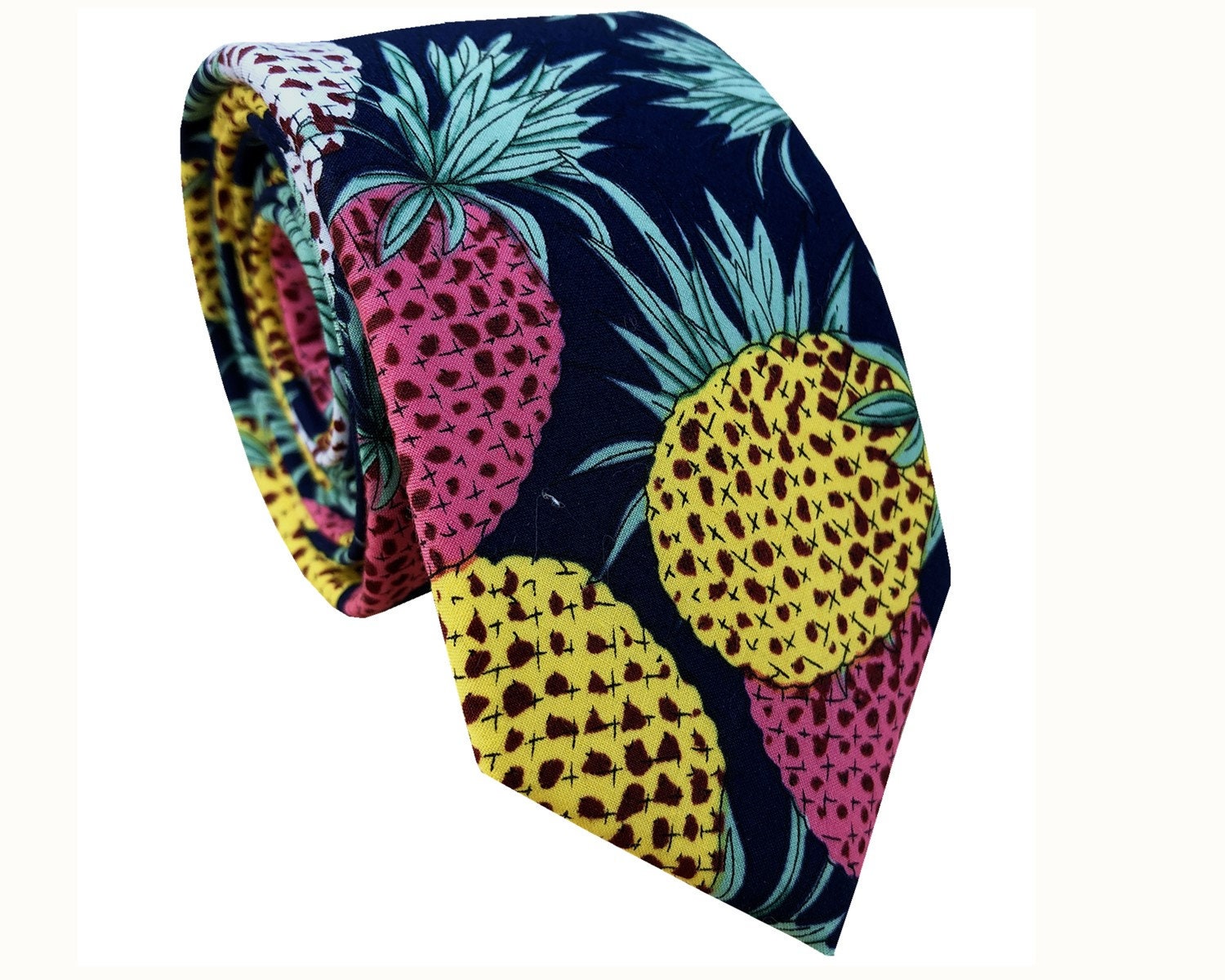 Yellow Pineapple Skinny Tie