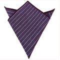 Burgundy with White Stripe Cotton Pocket Square