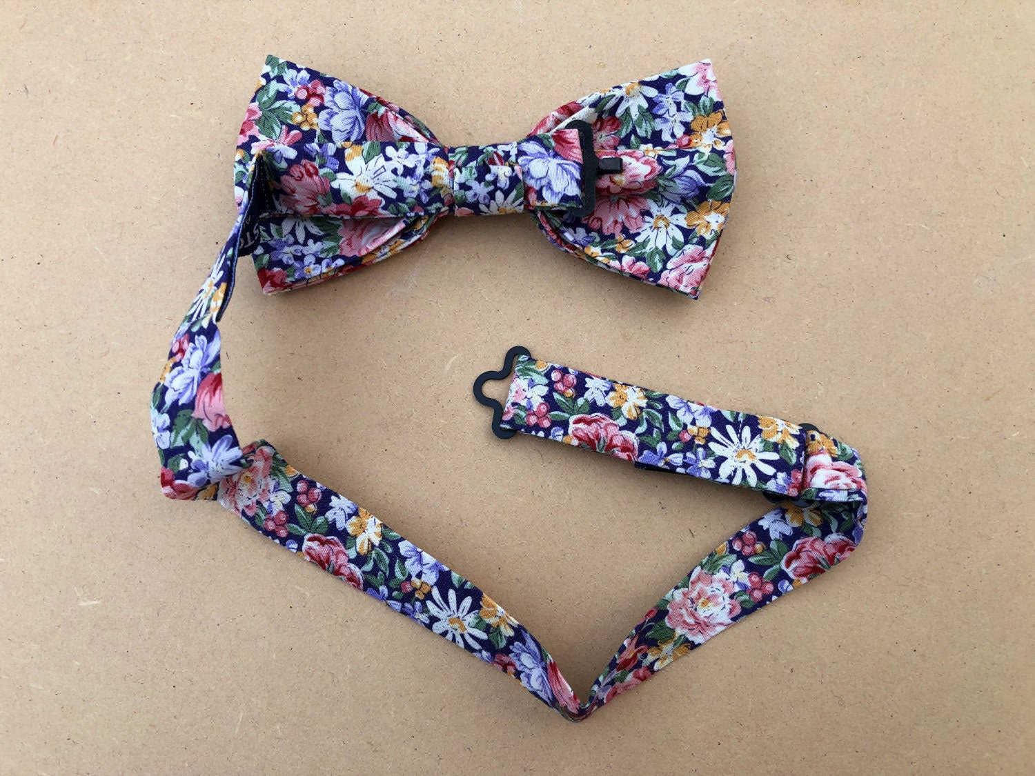Pink Purple Floral Pre-tied Bow Tie