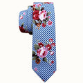 Gingham Checkered Cotton Skinny Tie