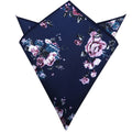 Midnight with Lilac Rose Floral Pocket Square