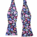 Pink Purple Floral Self-tied Bow Tie