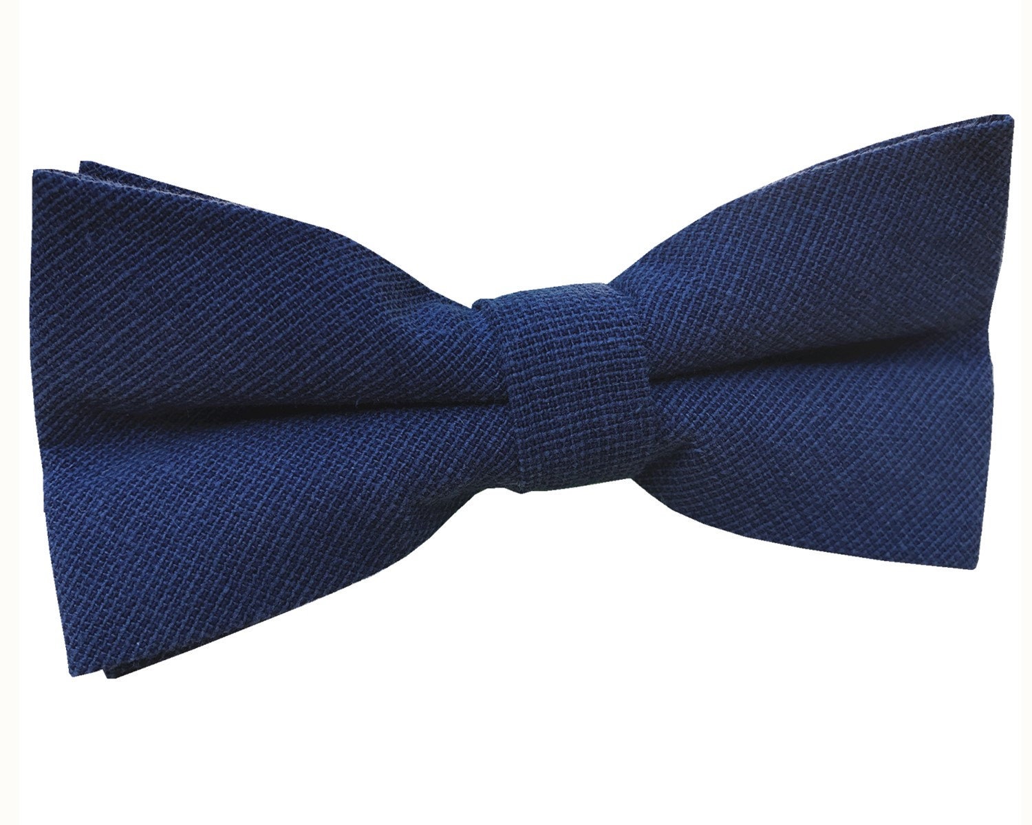 Navy Blue Cotton Pre-tied Bow tie