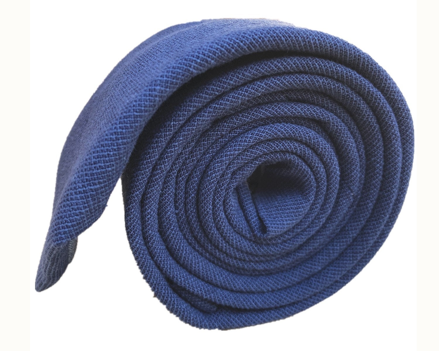 Navy Blue Cotton Skinny Tie