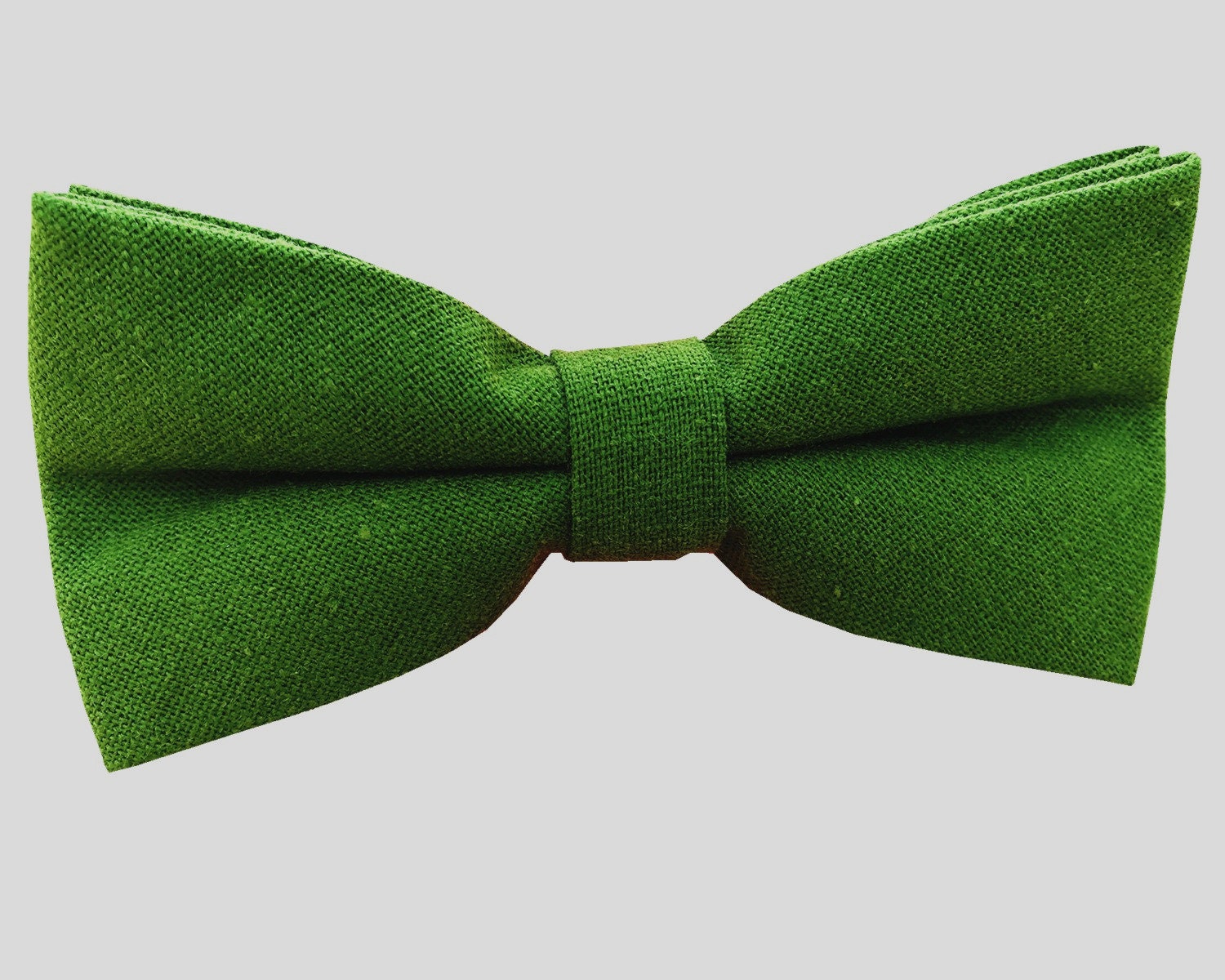 Hunter Green Linen Pre-tied Bow Tie