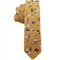 Yellow White Floral Skinny Tie