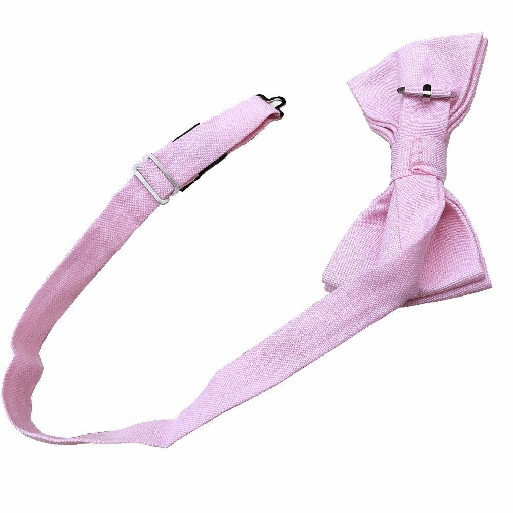 Light Pink Cotton Pre-tied Bow Tie