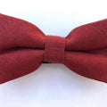 Solid Maroon Linen Pre-tied Bow Tie