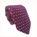 Knitted Burgundy with White Heart Skinny Tie