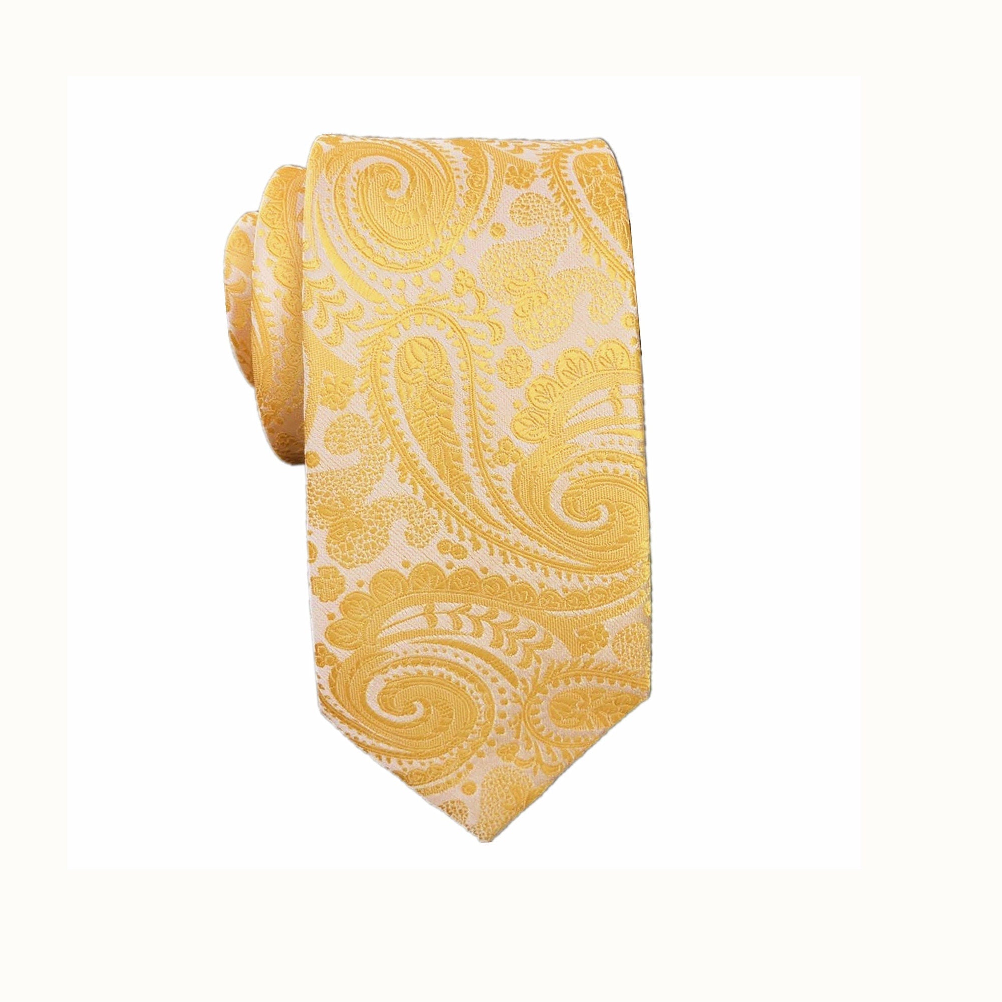 Yellow Paisley Skinny Tie