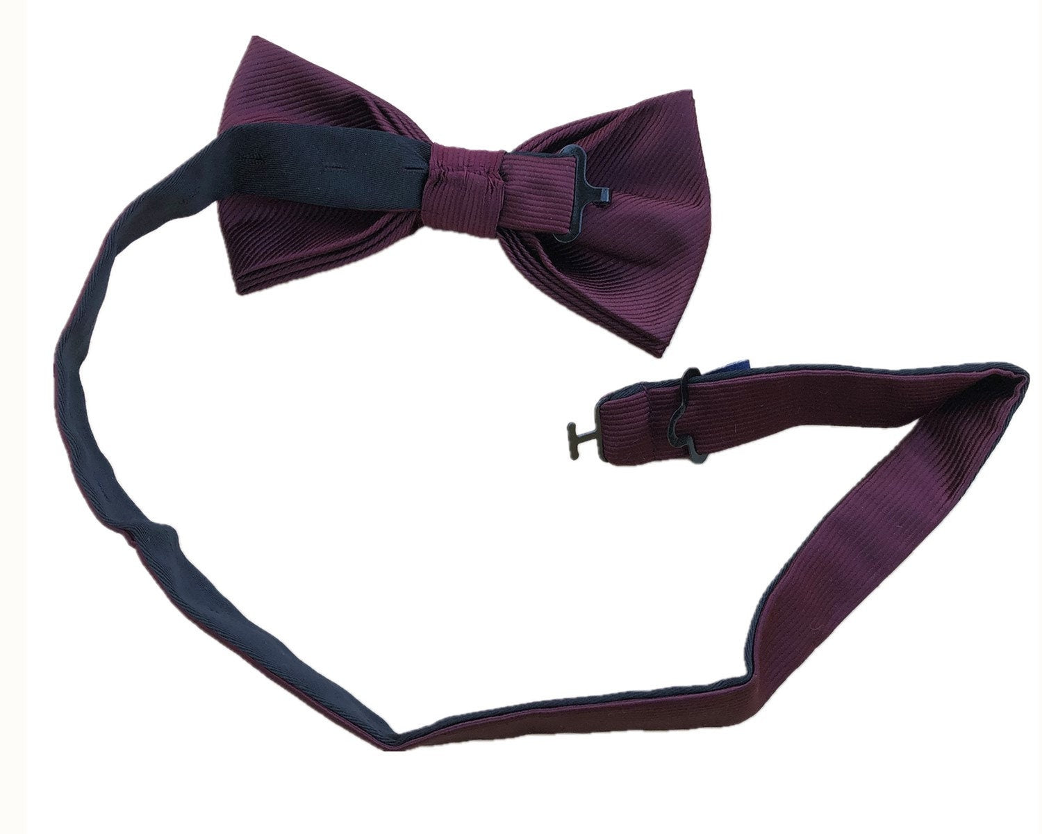 Plum Burgundy Weave Pre-tied Bow Tie