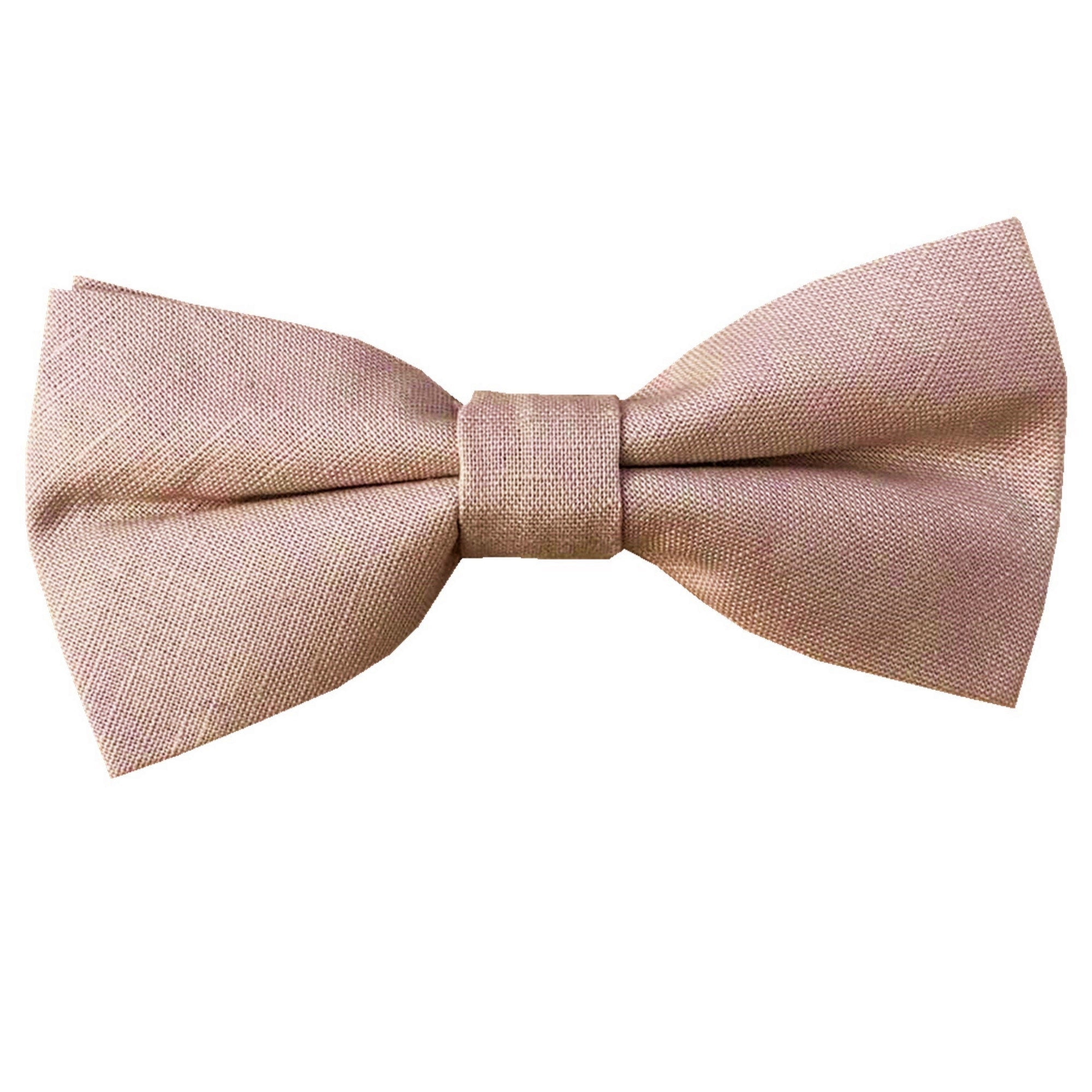 Champagne Sand Linen Pre-tied Bow Tie