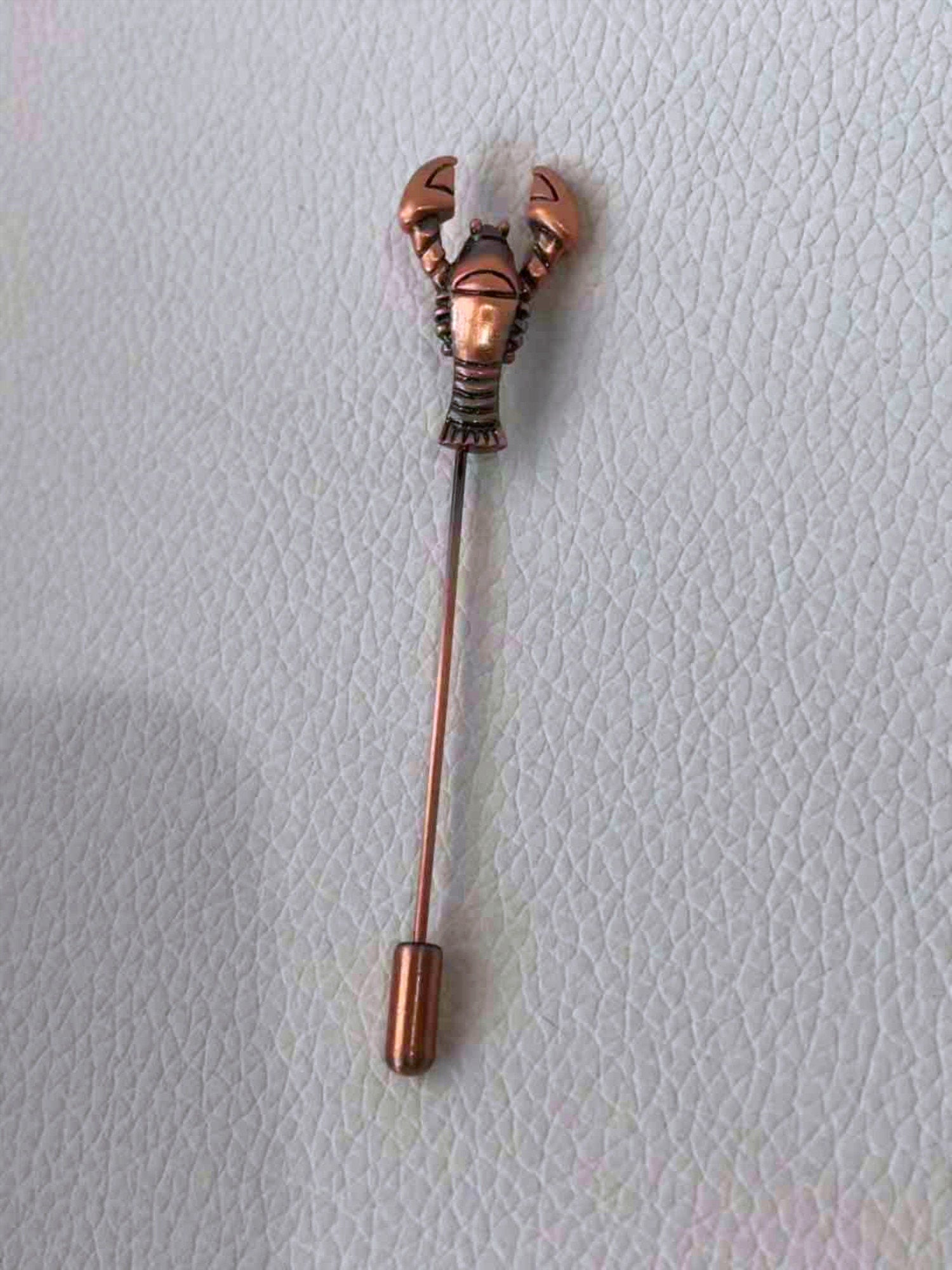 Copper Lobster Lapel Pin