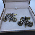 Antique Brass Bicycle Cufflinks