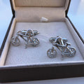 Antique Silver Bicycle Cufflinks