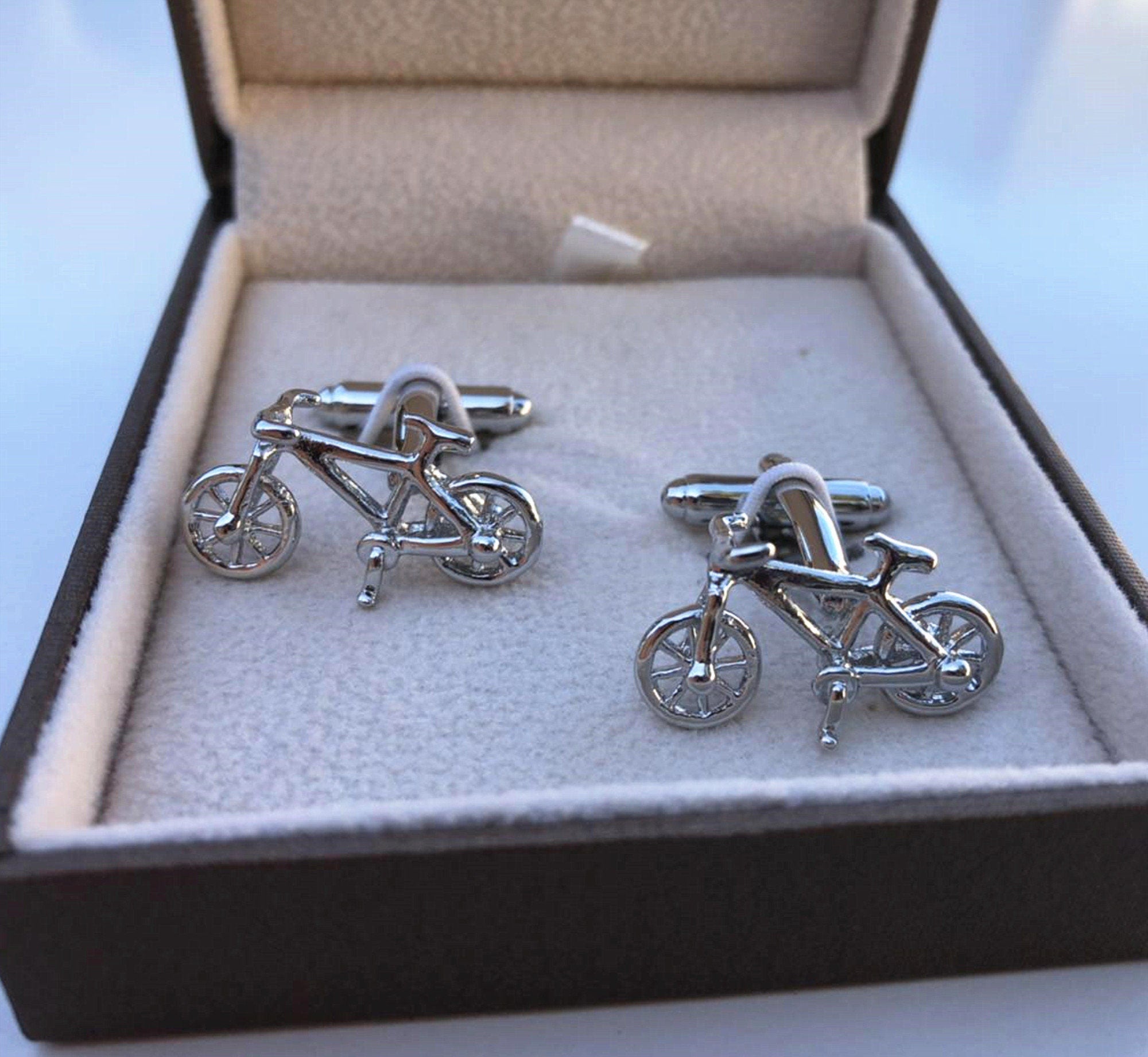Antique Silver Bicycle Cufflinks