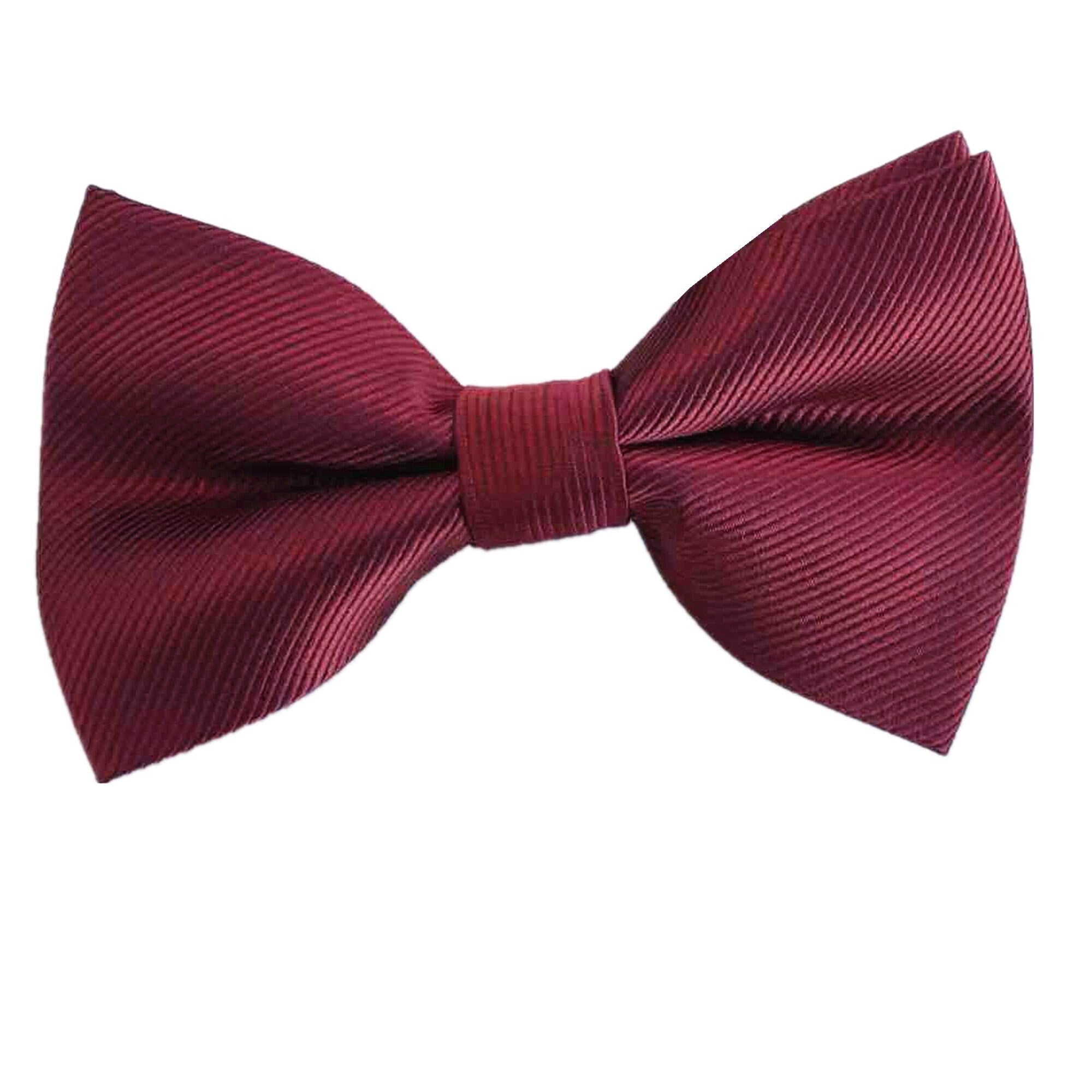 Burgundy Weave Pre-tied Bow Tie