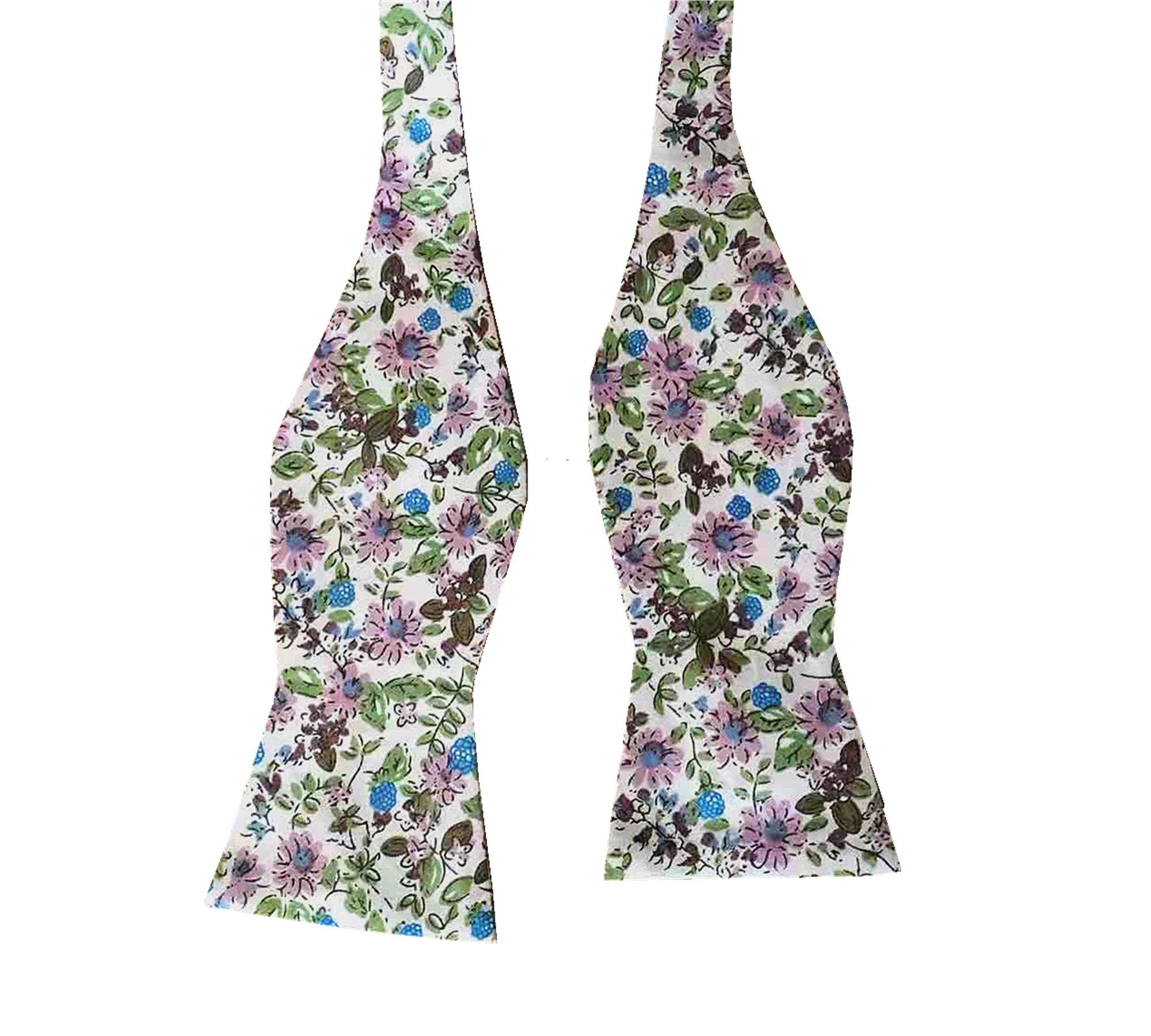 White on Purple Sunflower Floral Self-Tied