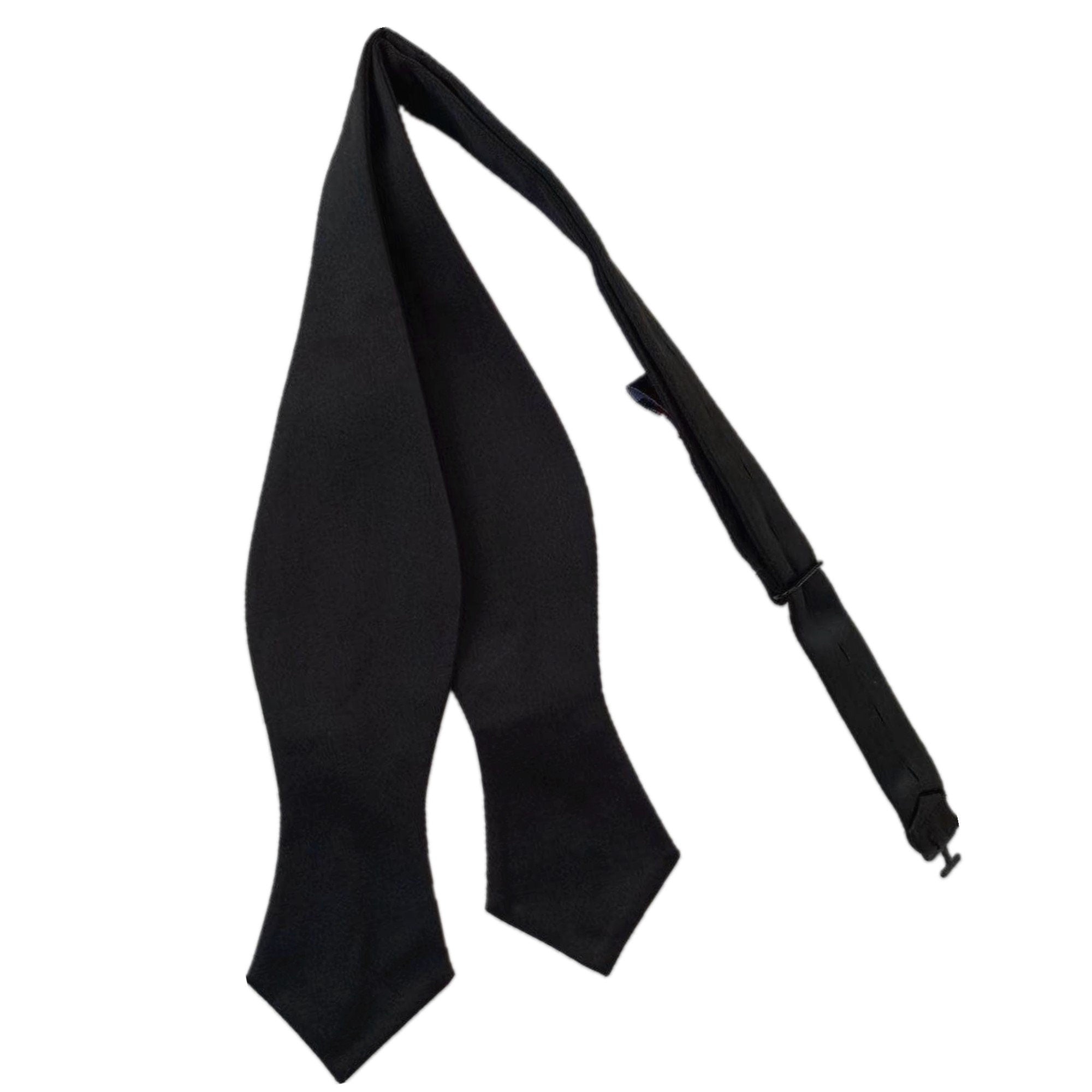Black Satin Diamond Self-tied Bow Tie