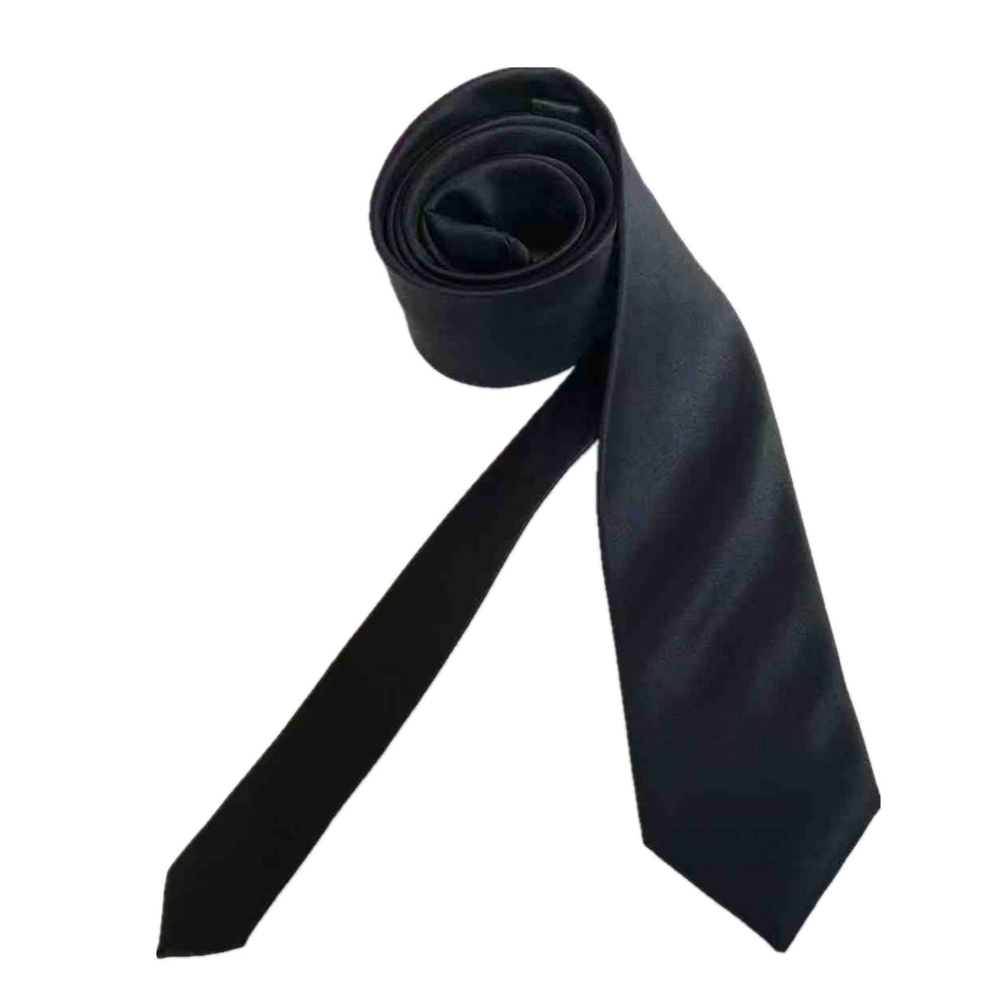 Satin Black Skinny Tie