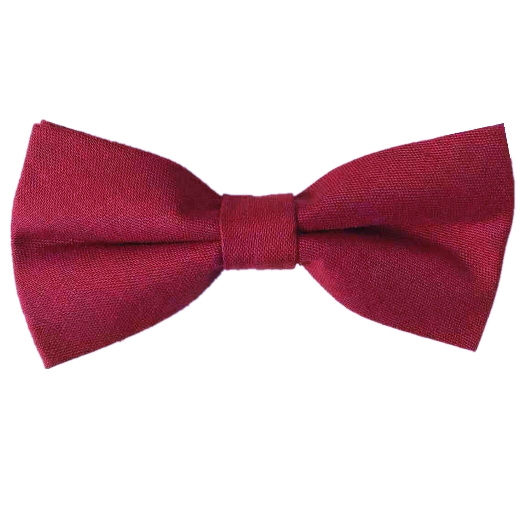 Apple Maroon Linen Pre-tied Bow Tie