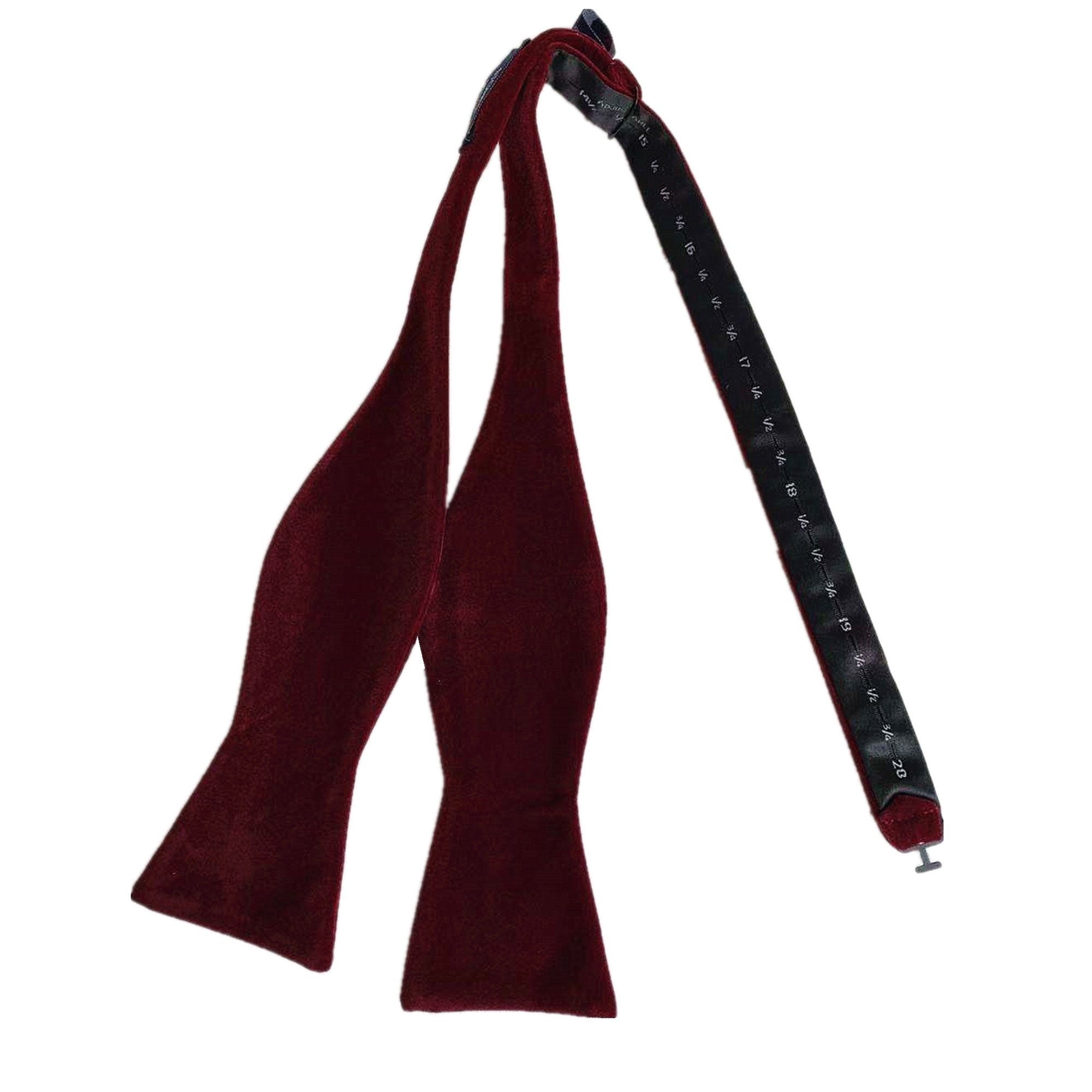 Burgundy Velvet Self-tied Bow tie