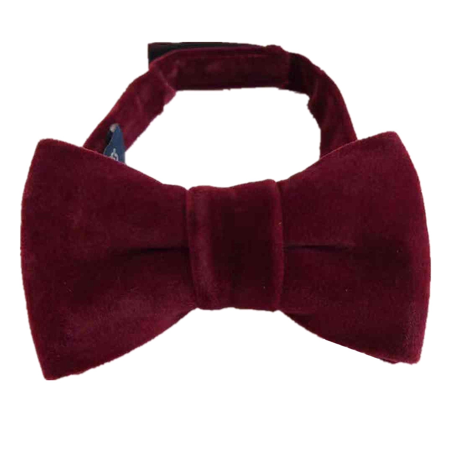 Burgundy Velvet Kids Bow Tie