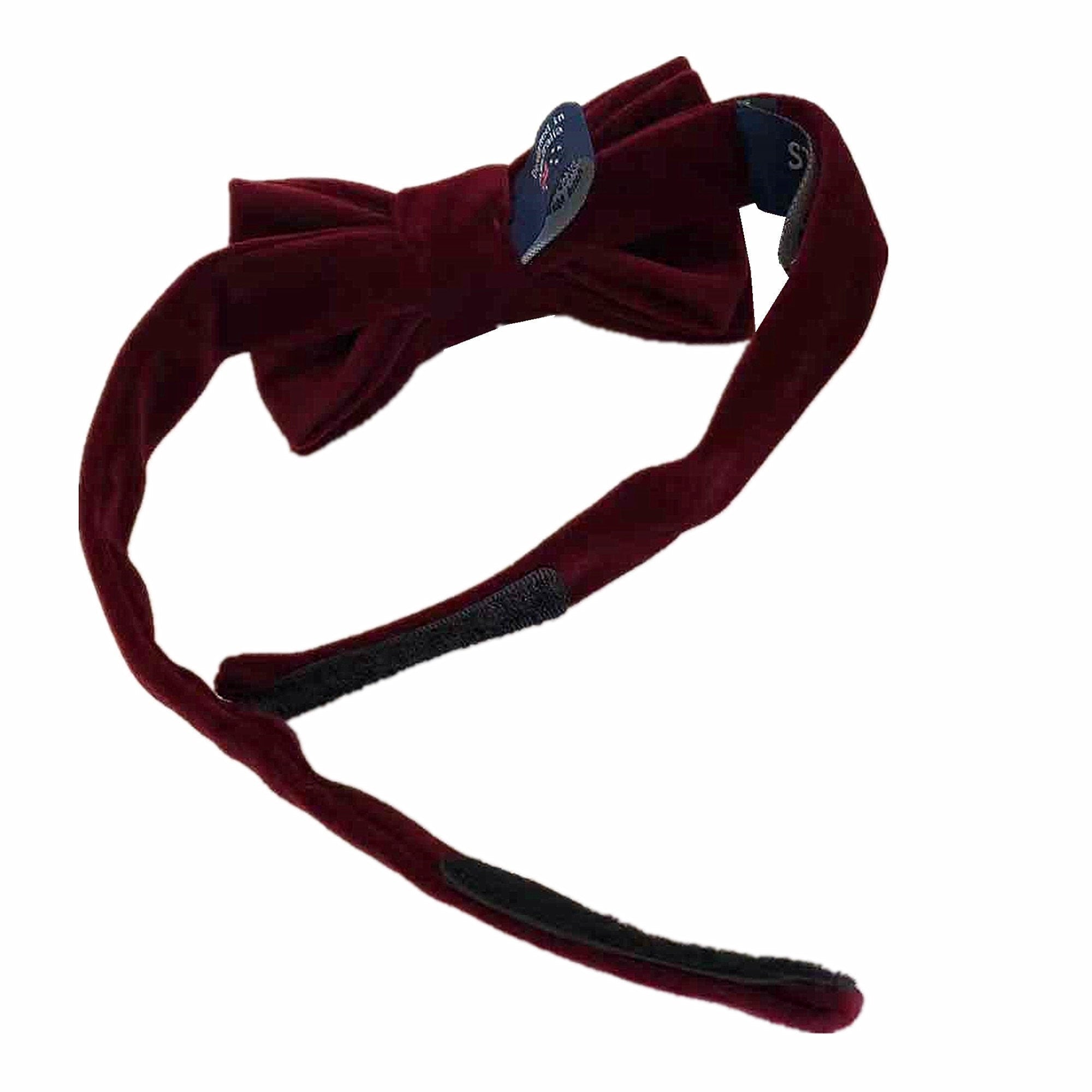 Burgundy Velvet Kids Bow Tie