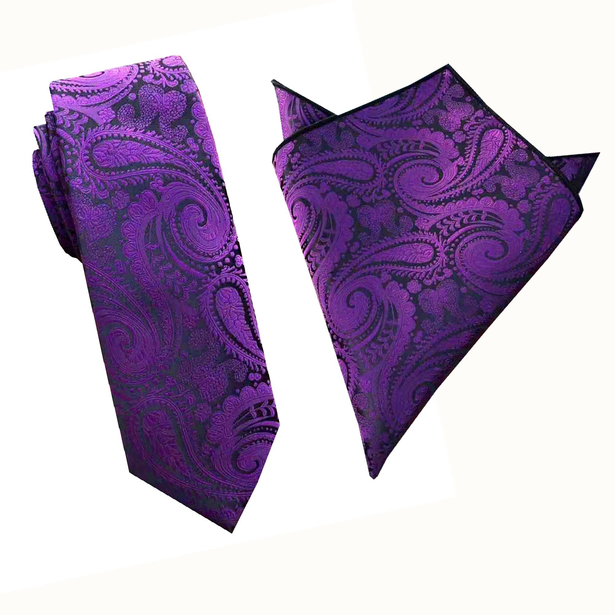 Purple Paisley Skinny Tie