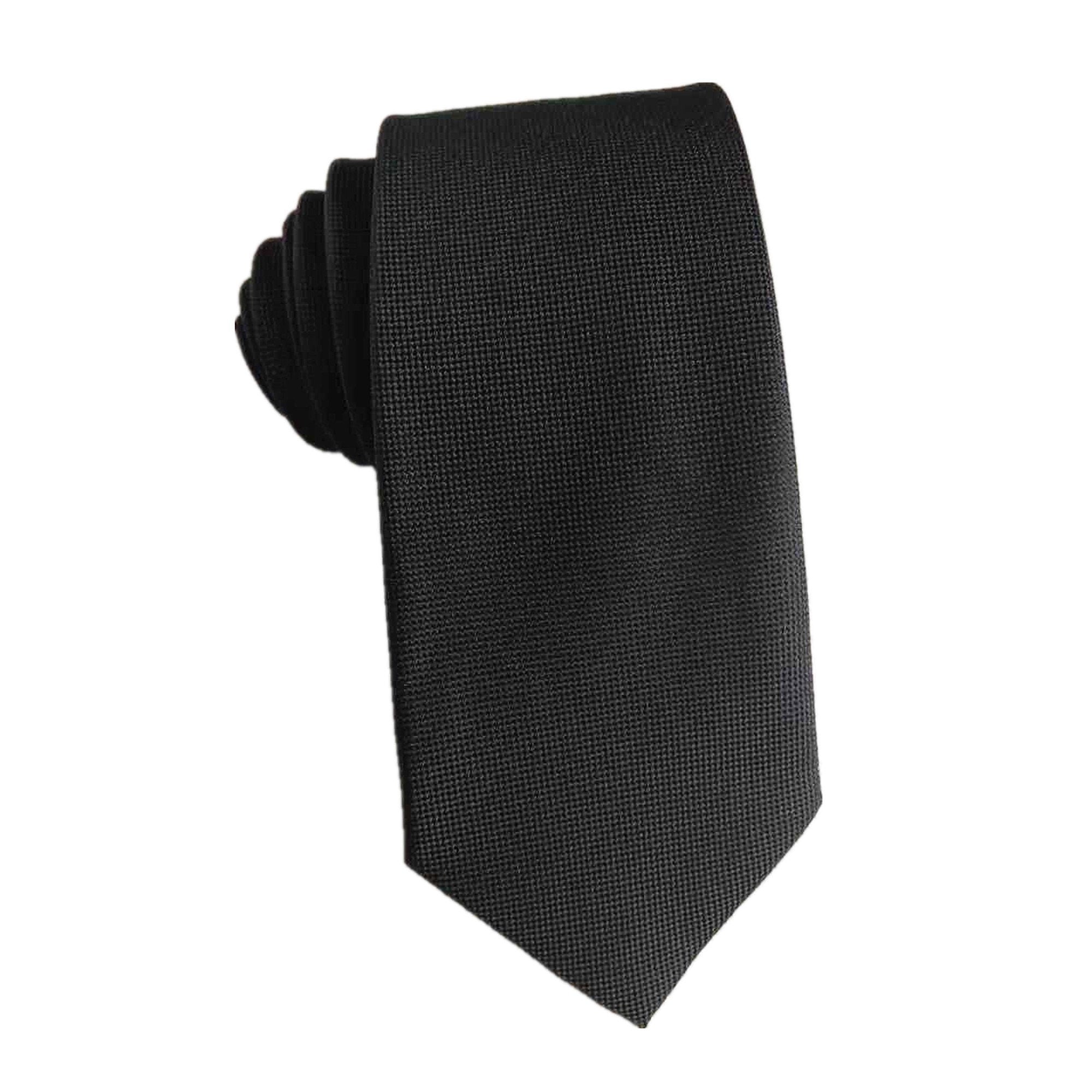 Black Microfiber Skinny Tie