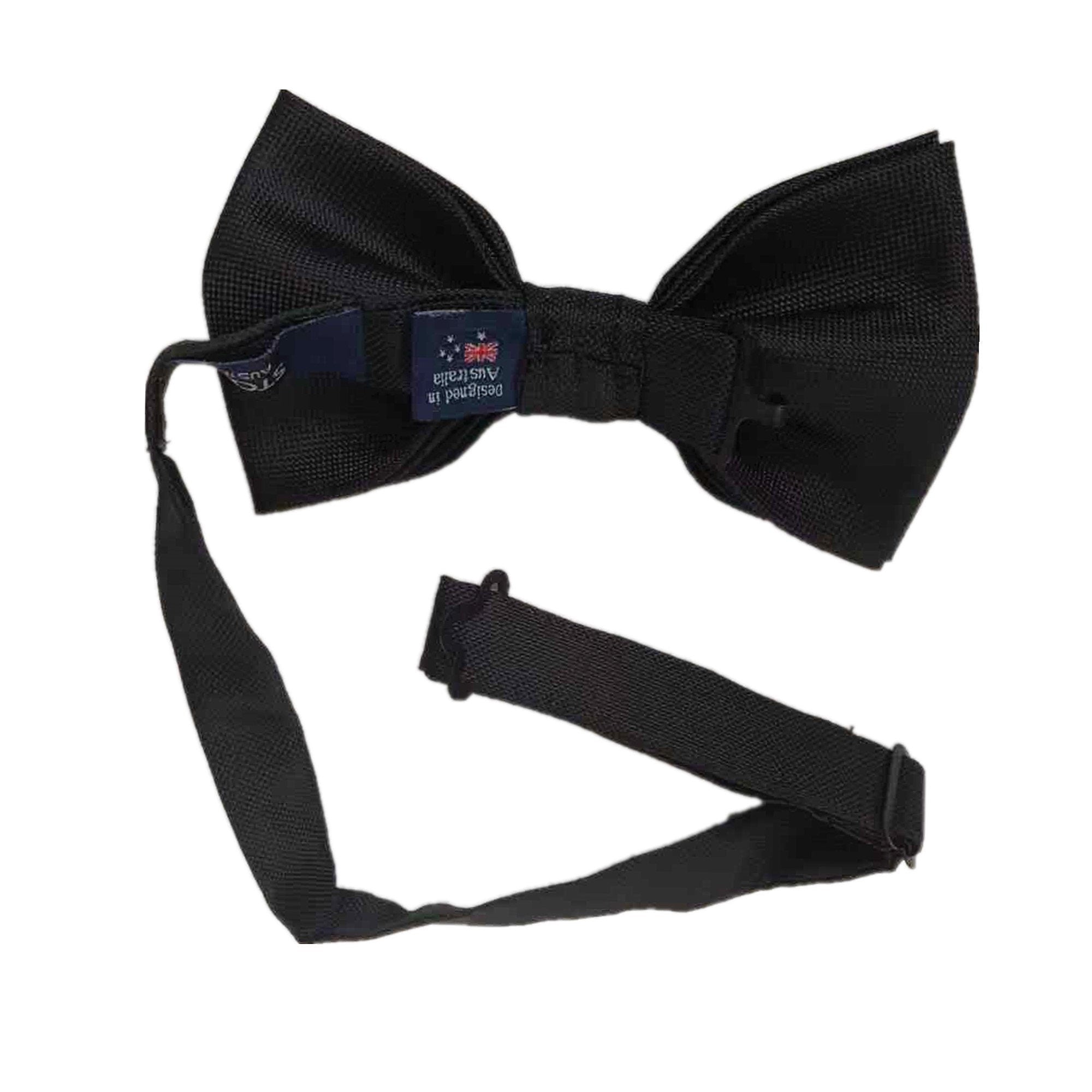 Black Microfiber Pre-tied Bow tie