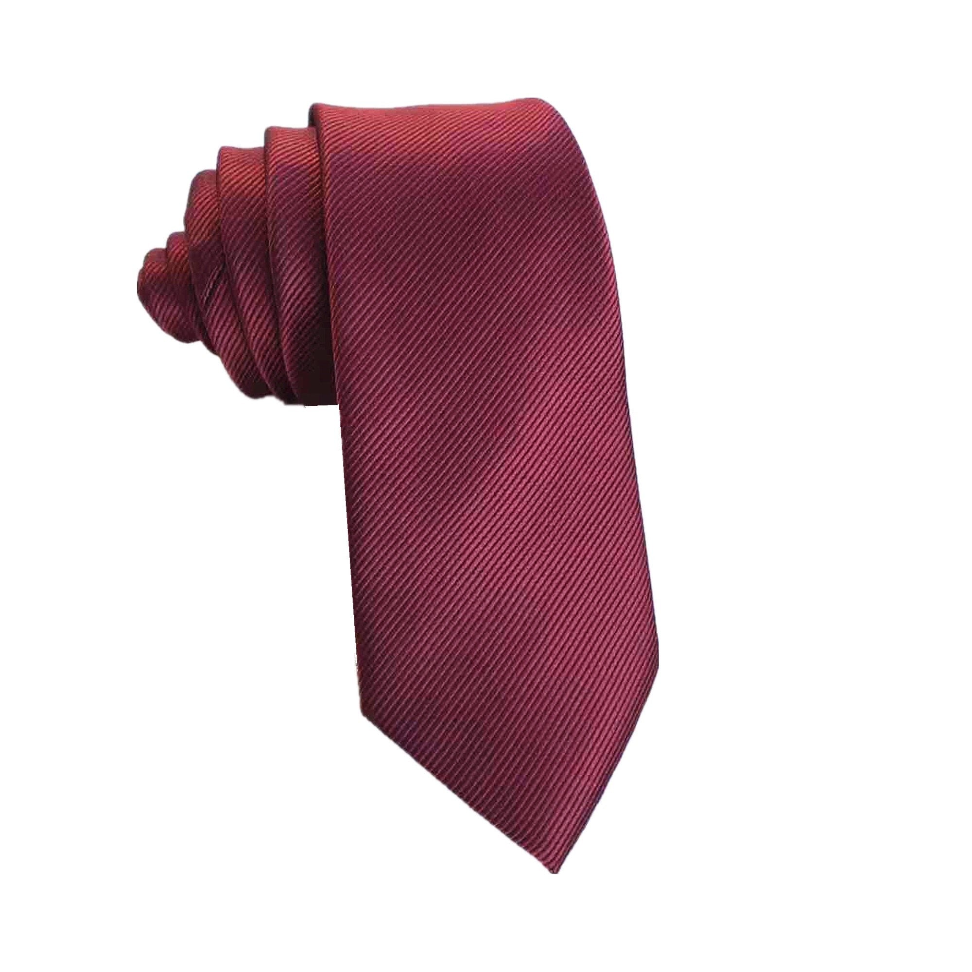 Burgundy Weave Skinny Tie