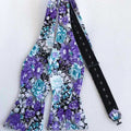 Purple Teal Green Floral Self-tied Bow Tie