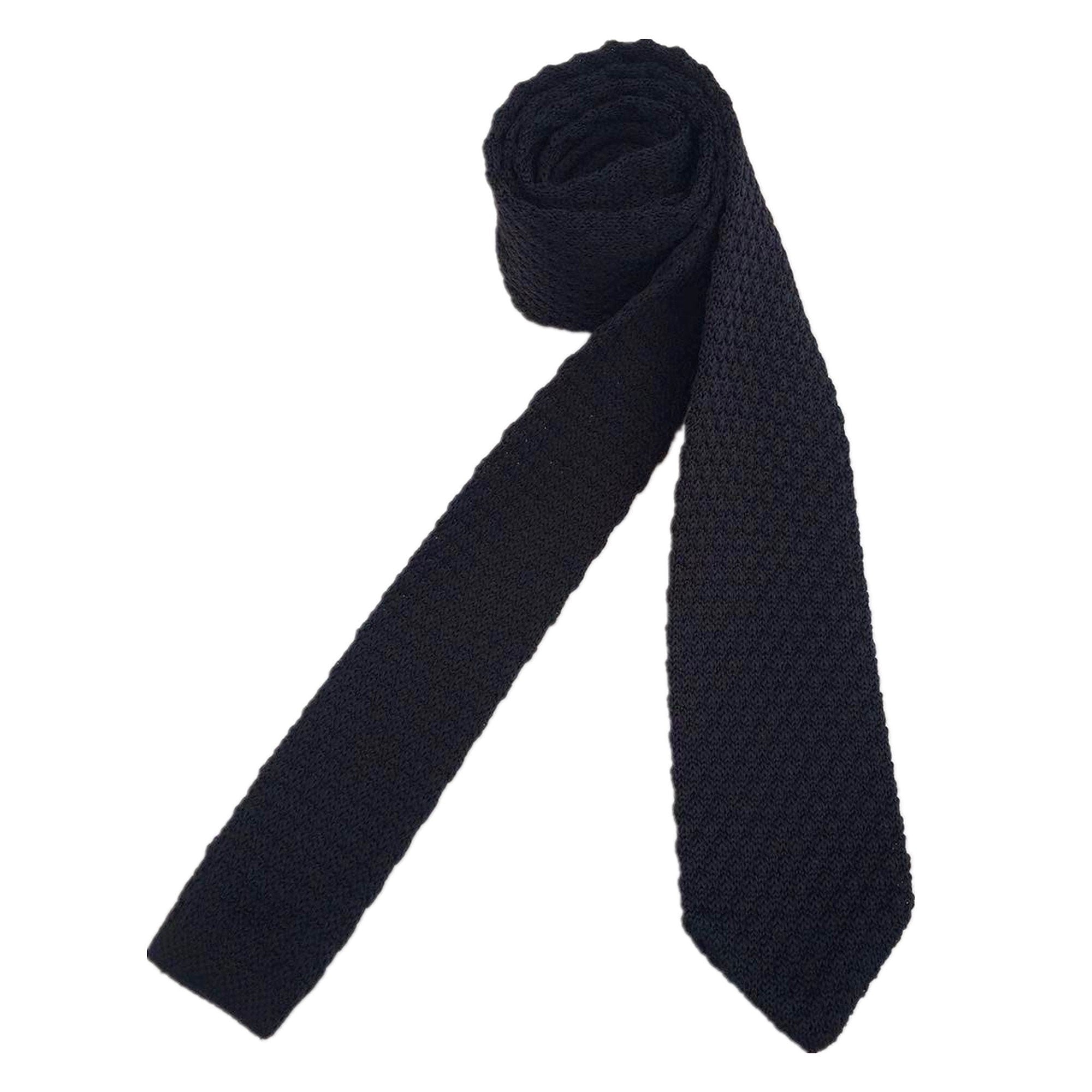 Black Knitted Skinny Tie C