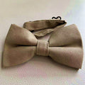 Brown Khaki Linen Pre-tied Bow Tie