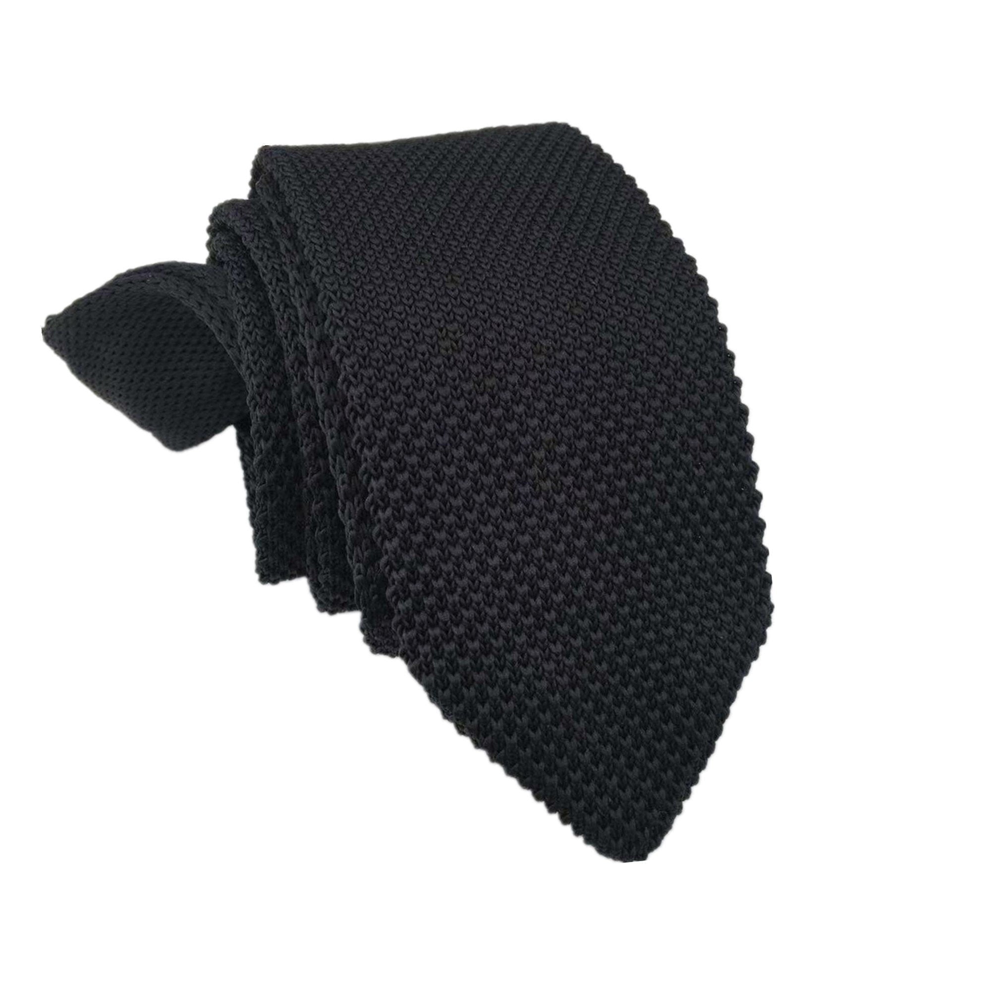 Black Knitted Skinny Tie A