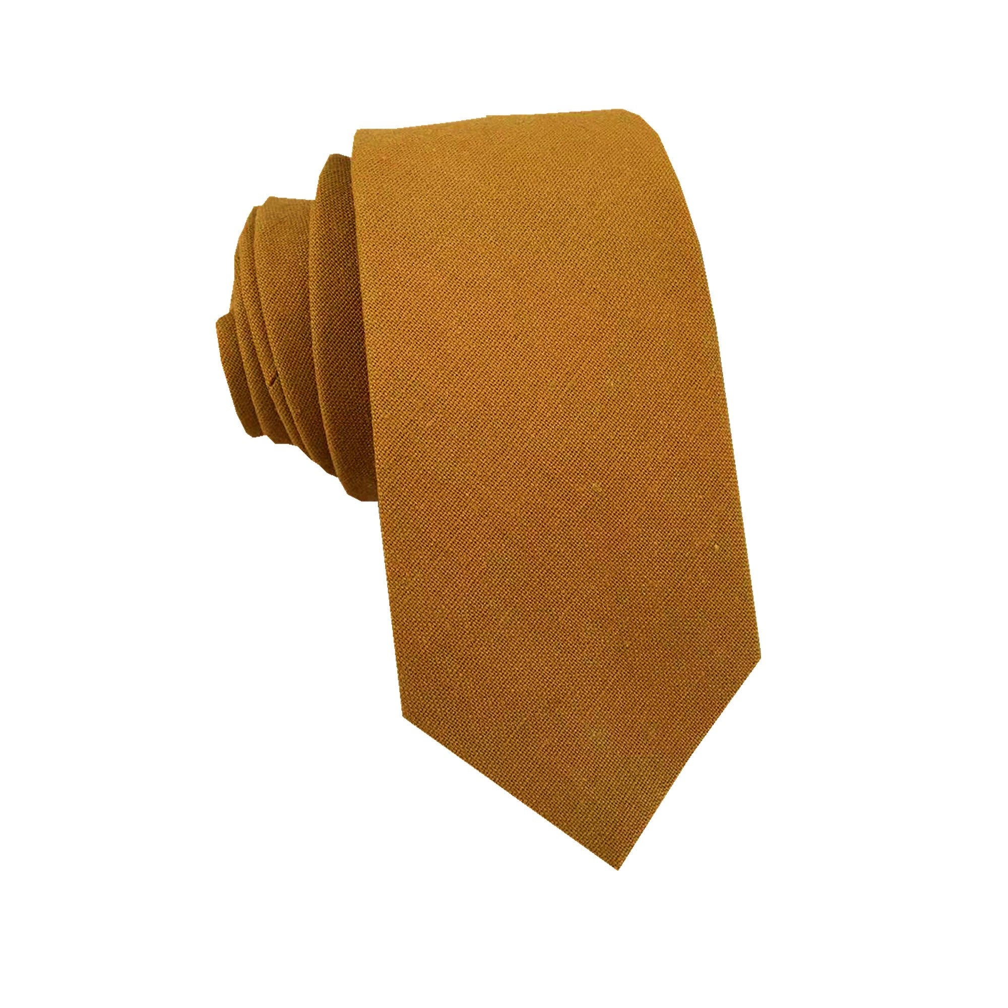 Mustard Yellow Linen Skinny Tie