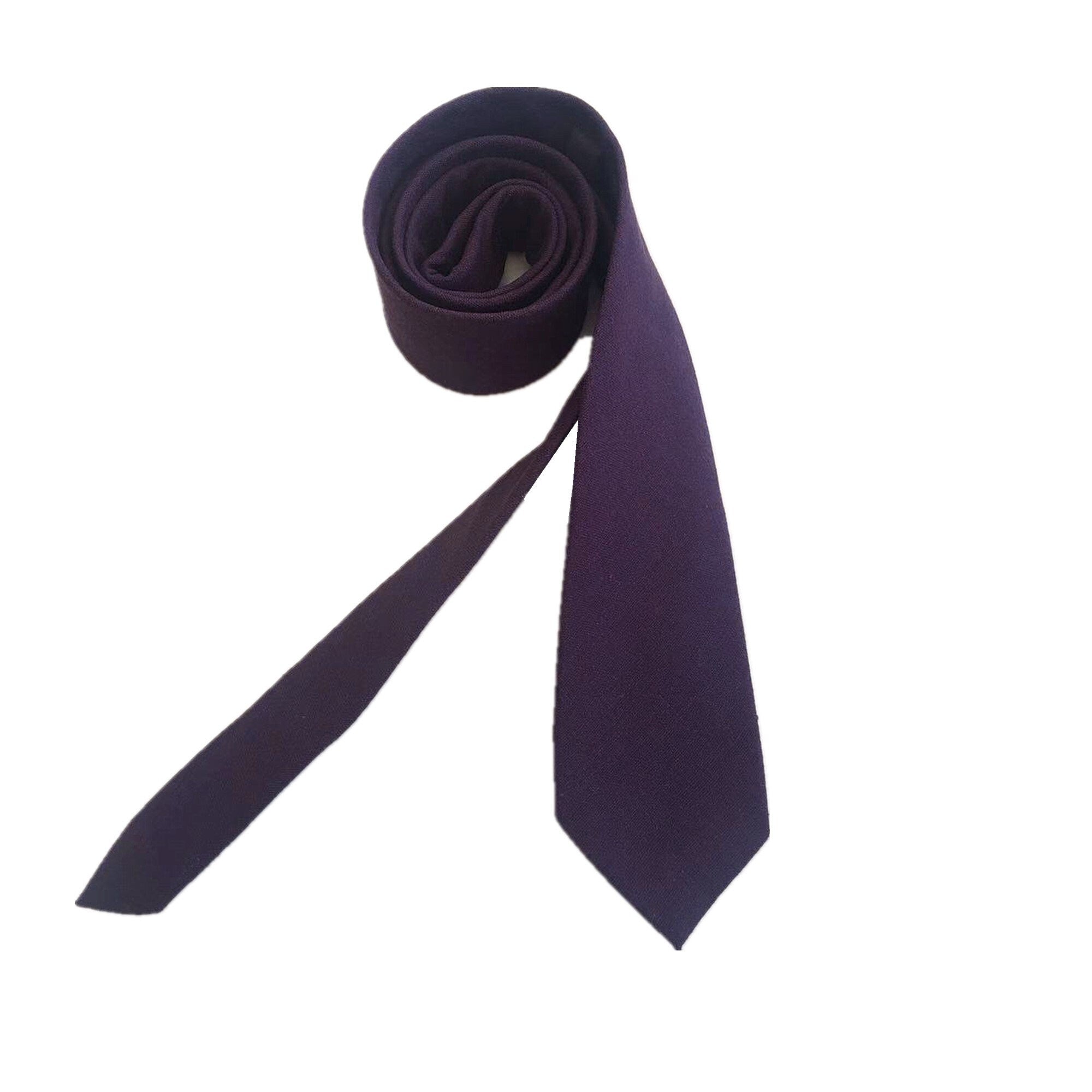 Plum Purple Linen Skinny Tie